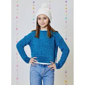 NEW DESIGN HISTORY chenille sweater in blue